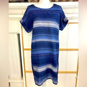 Old Navy NWOT stunning linen cotton Striped Dress Southwestern Vibe